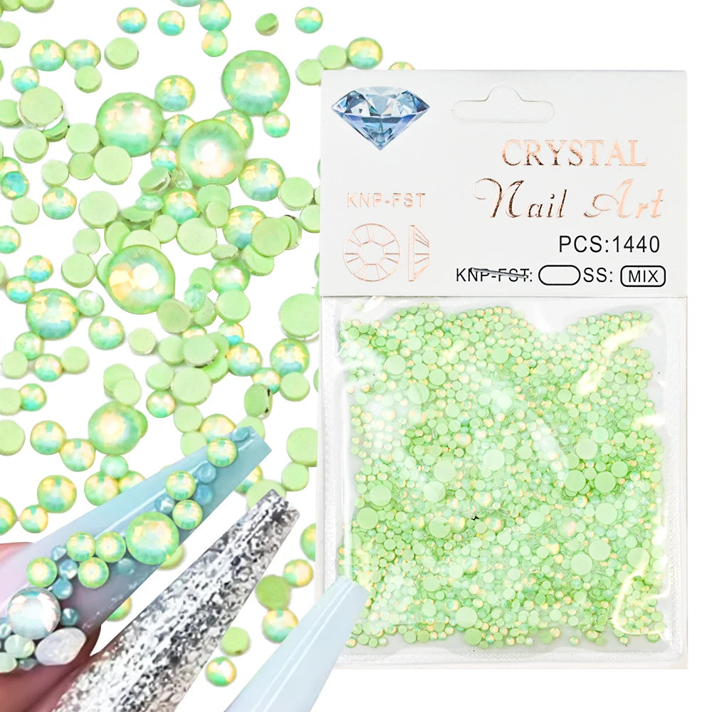 SS3–SS10 Crystal Flatback Rhinestones 1440pc | 3D Nail Art