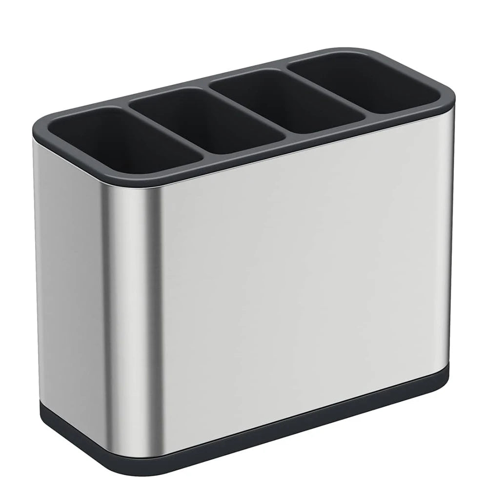 Stainless Steel Silverware Caddy & Utensil Drying Rack 4 Compartments Cutlery Organizer PRIMED A