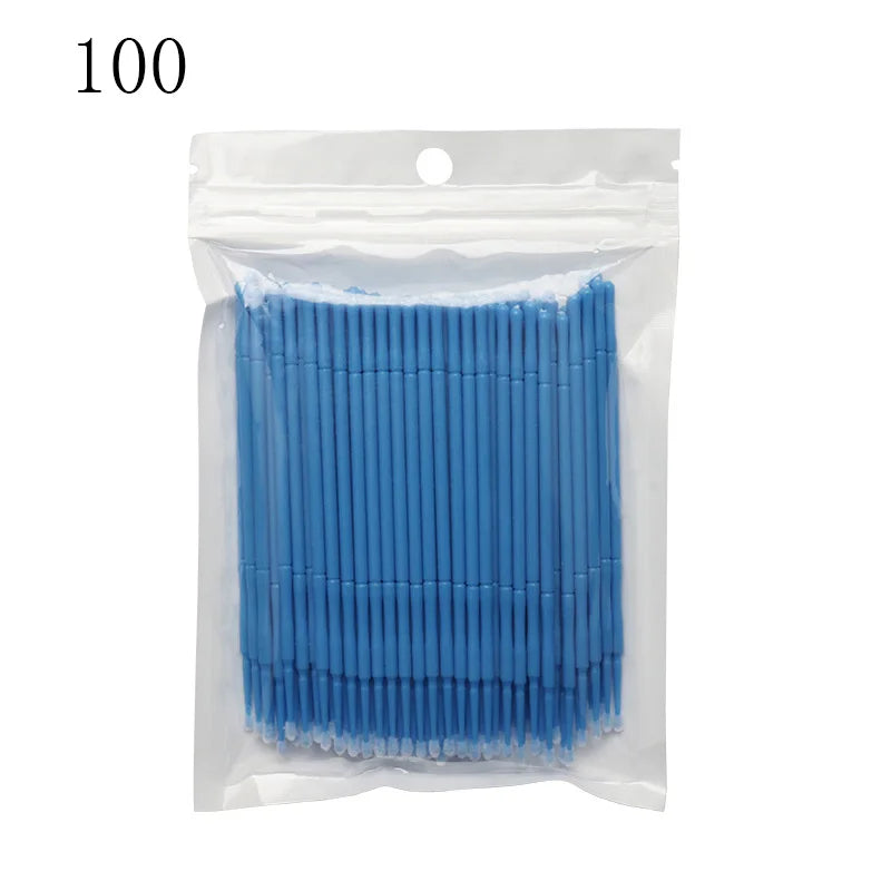 Micro Disposable Eyelash Applicator Brushes – 50/100 Pack Makeup Applicator Brushes PRIMED 100Pcs Dark Blue