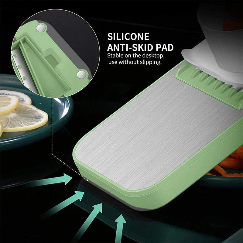 LMETJMA 6-in-1 Mandoline Vegetable Slicer & Julienne Shredder Mandoline Vegetable Slicer PRIMED