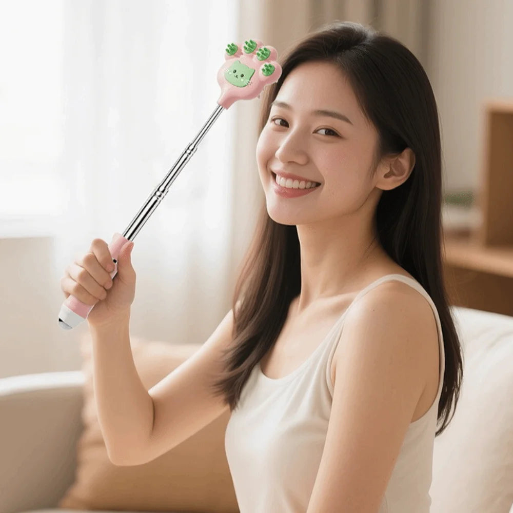 Telescopic Cat-Shaped Back Scratcher – Stainless Steel Back Scratcher PRIMED