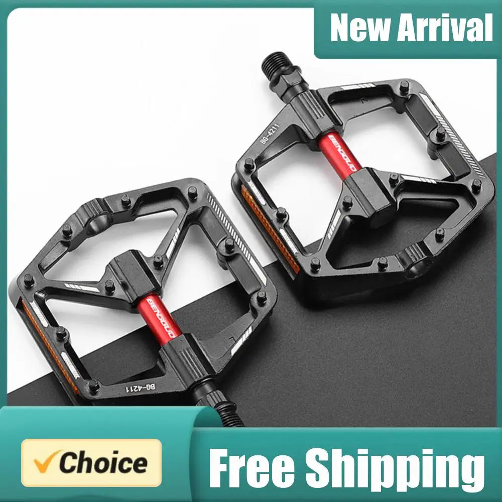 Ultralight Aluminum Bike Platform Pedals – Reflector & Anti-Slip Bicycle Platform Pedals PRIMED