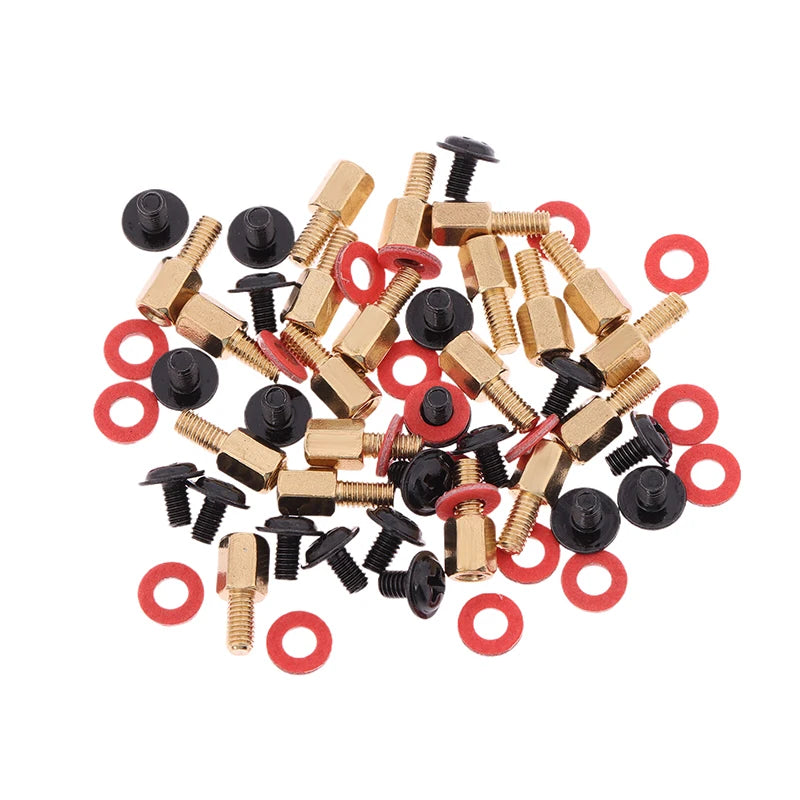 60-Piece Motherboard Riser Screws & Washers Set – M3 6-32