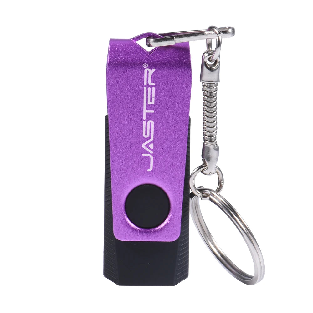 JASTER Rotatable USB Flash Drive 16–128GB + Free Keychain USB Flash Drive PRIMED Purple 128MB(NO GB) China Mainland