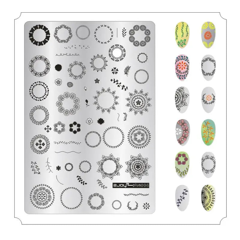 Large Nail Stamping Plate 9.5x14.5cm – Flowers, Animals & Geometry Nail Stamping Plate PRIMED 6