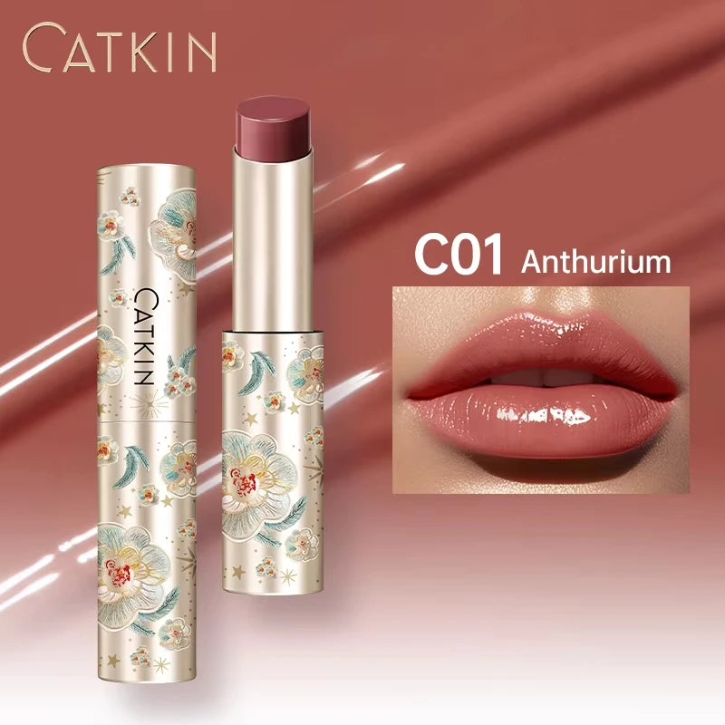 CATKIN Glossy Lip Balm – 12H Hydrating Tinted Lipstick Glossy Lip Balm PRIMED C01