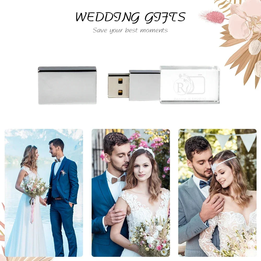 10-Pack 128GB Crystal USB 3.0 Flash Drives – Free Custom Logo USB Flash Drive PRIMED