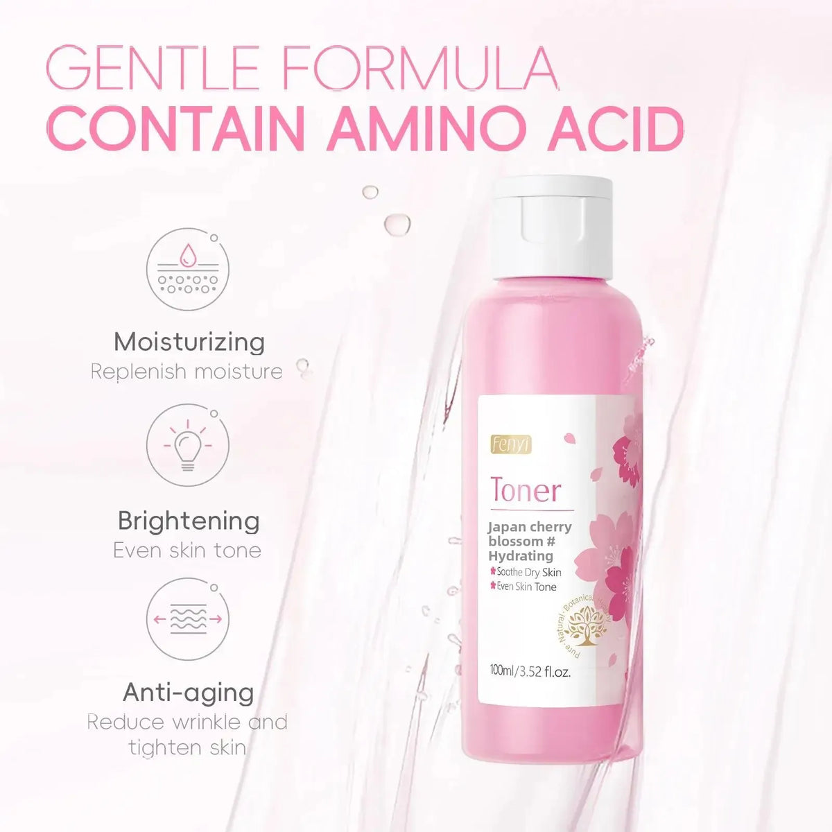 LAIKOU Cherry Blossom Facial Toner 100ml – Hydrating & Oil Control Facial Toner PRIMED