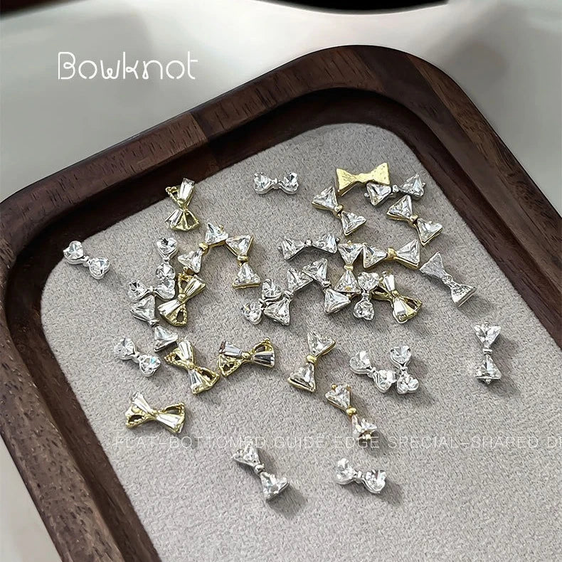3D Zircon Bowknot Nail Charms | Crystal Rhinestone Flatback Art Nail Art Charms PRIMED