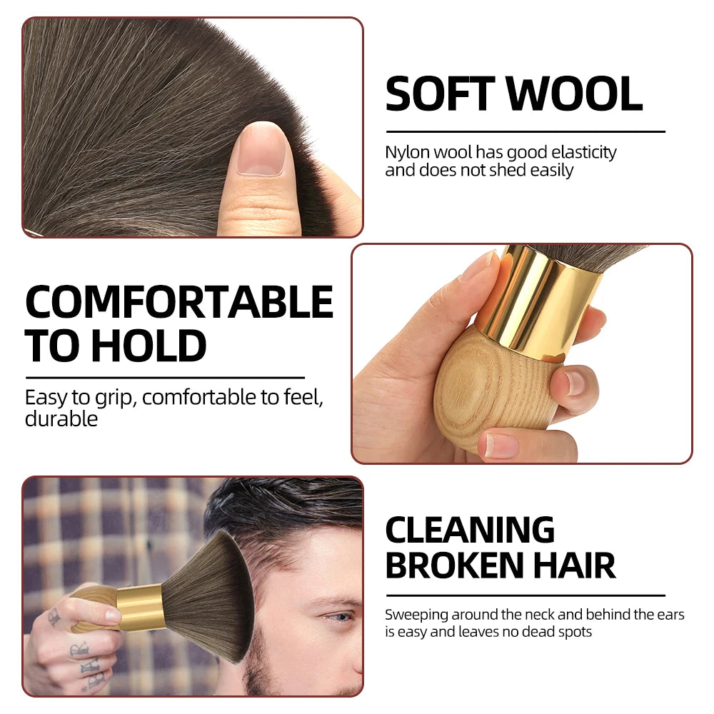 Soft Black Barber Neck Face Duster Brush – Salon Hair Tool