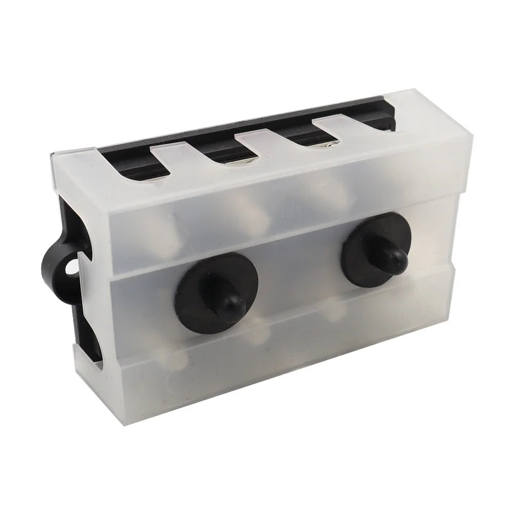 M8/M10 4-Way Double Row Bus Bar Terminal Block | RV Marine Bus Bar Terminal Block PRIMED