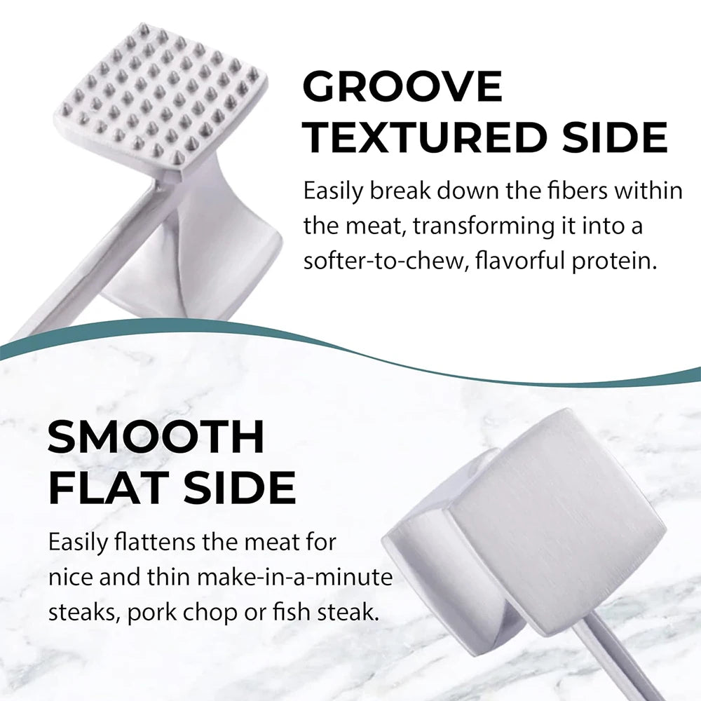 LMETJMA Zinc Alloy Meat Tenderizer Hammer | Kitchen Mallet Meat Tenderizer Mallet PRIMED