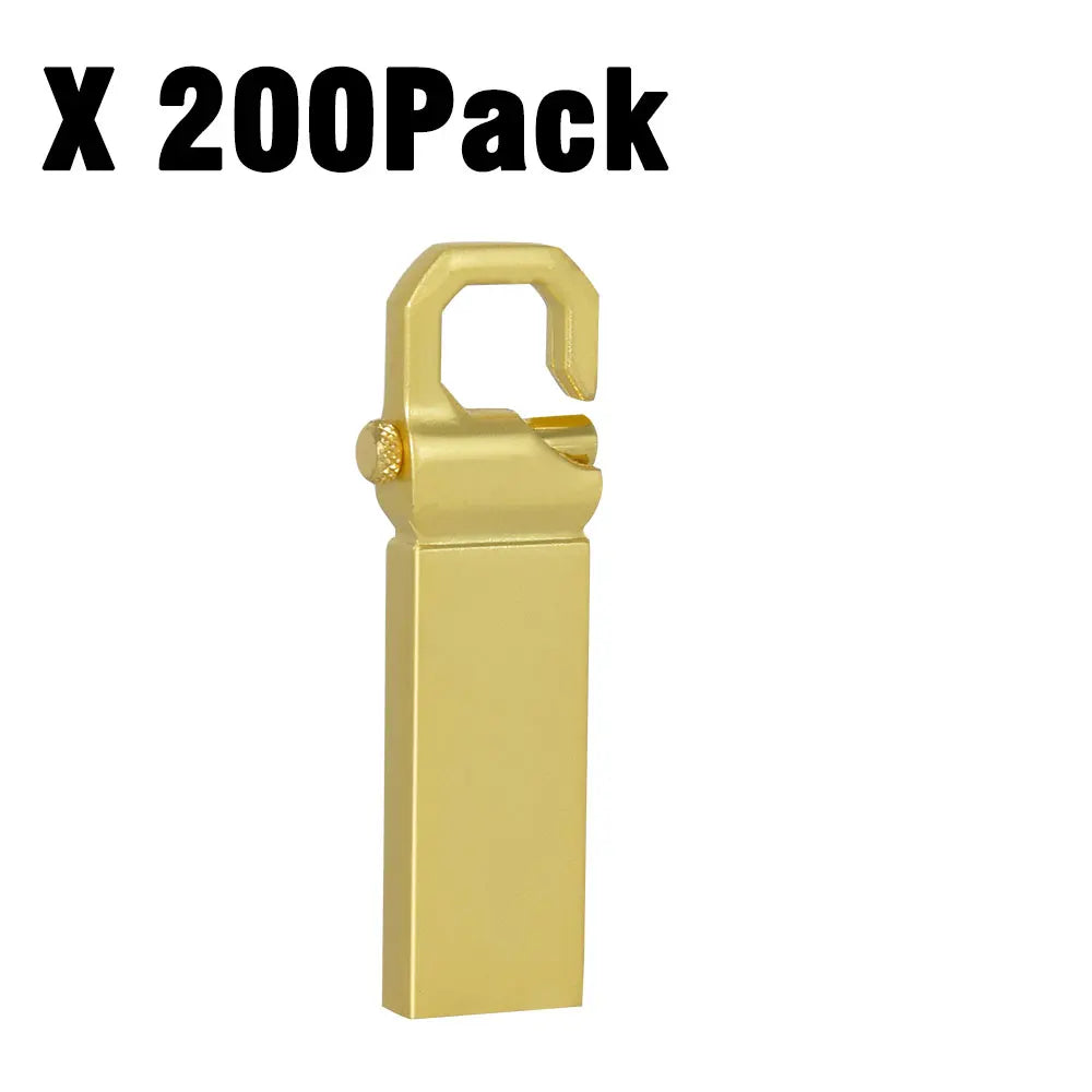 200-Pack Custom Logo Metal USB Flash Drives 4GB–64GB Bulk Bulk USB Flash Drives PRIMED 64GB X 100pcs Gold USB 2.0