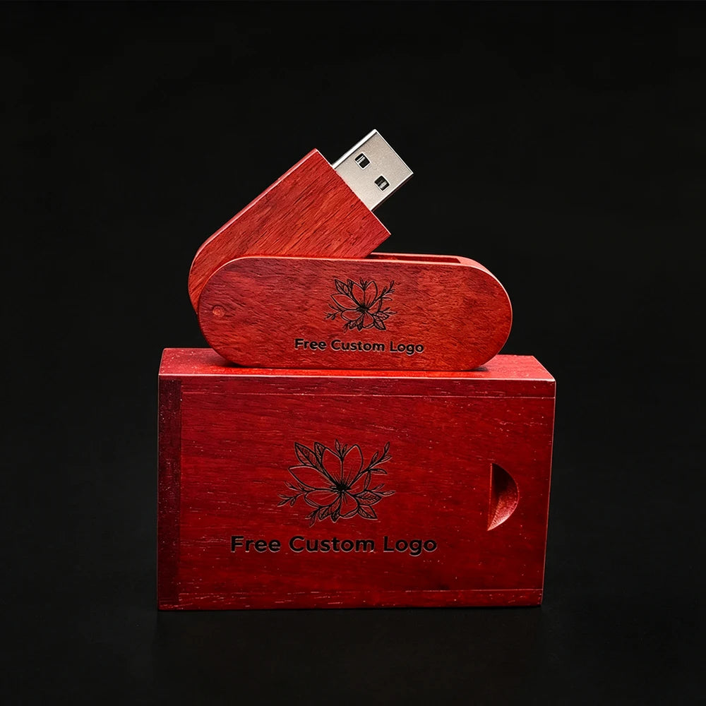 10-Pack Custom Logo Wooden USB 3.0 Flash Drives 32/64/128GB USB Flash Drive PRIMED