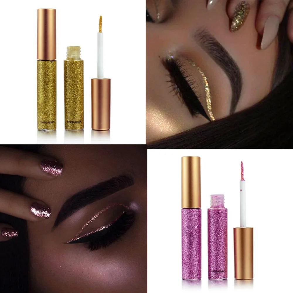 HANDAIYAN Glitter Liquid Eyeshadow – Waterproof Stage Eye Makeup Glitter Liquid Eyeshadow PRIMED