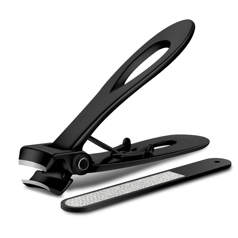 Wide Jaw Toenail Clippers Set – Heavy Duty Stainless Steel Nail Clipper Set PRIMED Black 2 pcs set