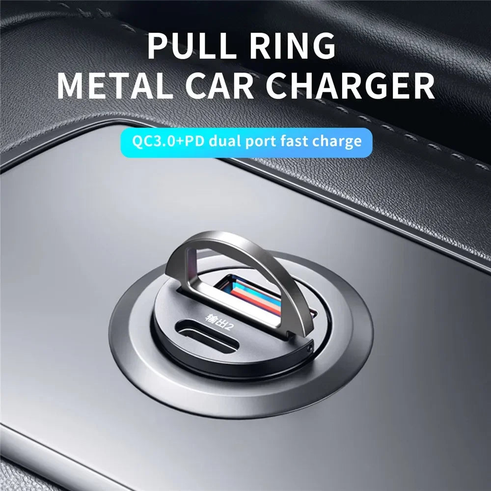 200W QC3.0 PD Mini Car Charger USB-C Fast Charging 12-24V Car Charger PRIMED