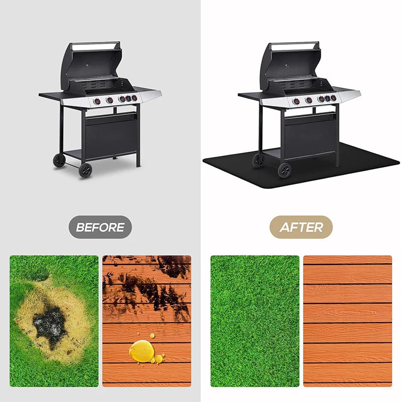 LMETJMA Under Grill Mat – Heat Resistant Fireproof BBQ Pad Grill Mat PRIMED