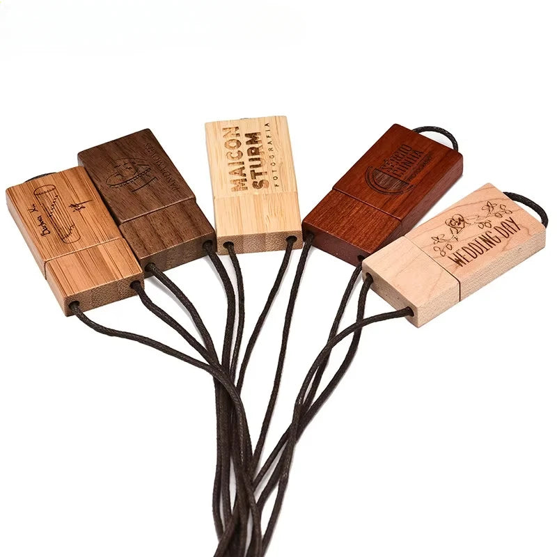 Wooden USB Flash Drive Custom Logo | 4GB–128GB Pen Drive
