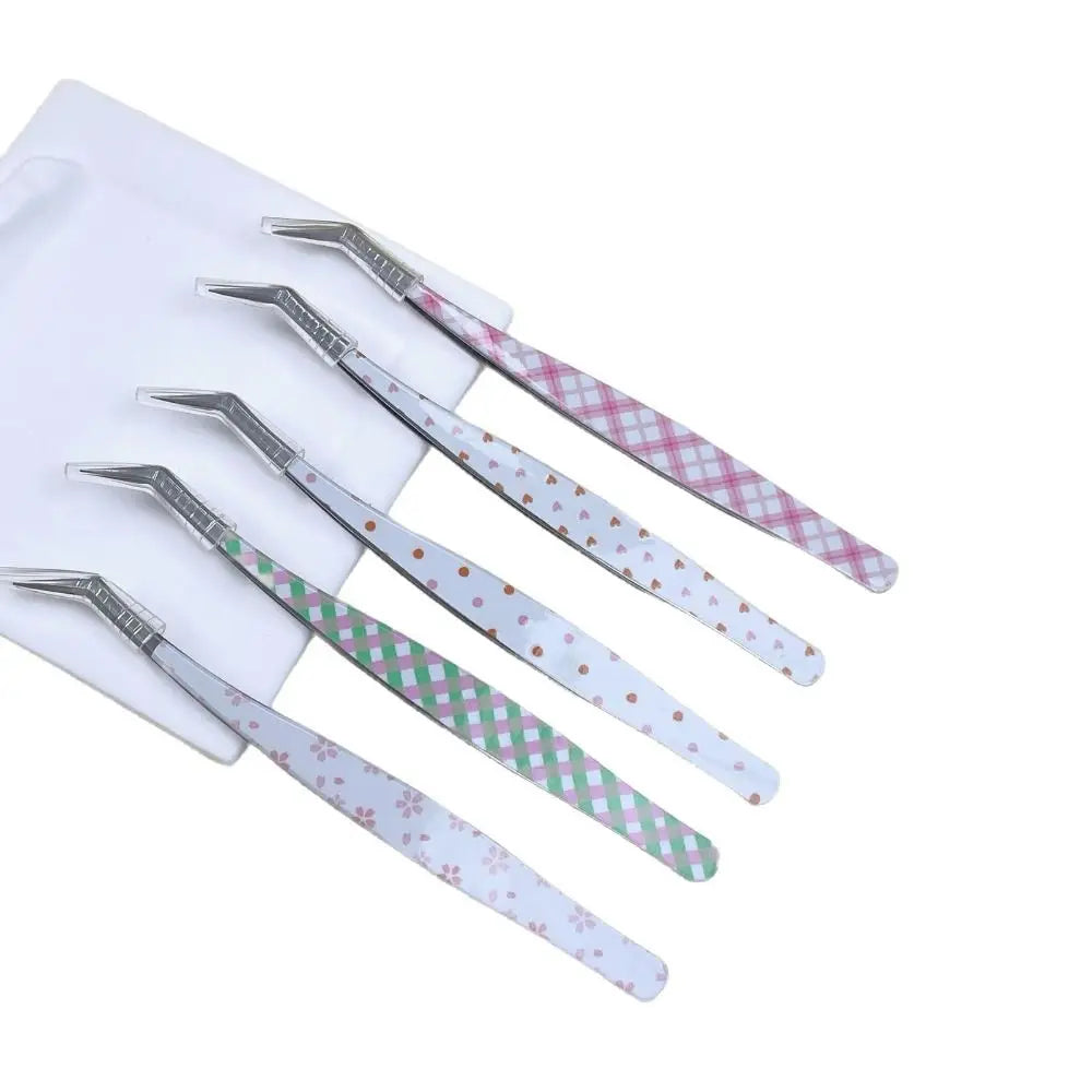 Curved Anti-Static Eyelash Extension Tweezers | Cartoon Design Eyelash Tweezers PRIMED