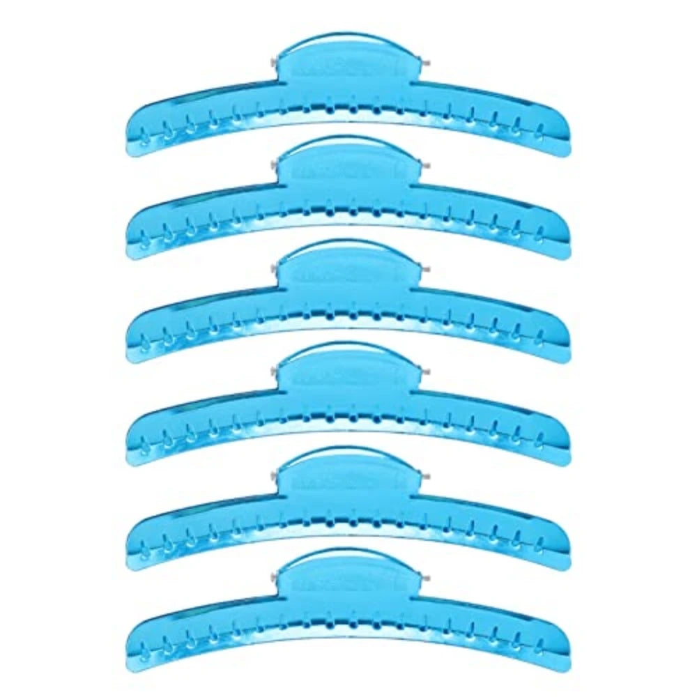 Metal Finger Wave Hair Clips – Aluminum Tip Styling Clamps 5pc Hair Styling Clips PRIMED blue CN