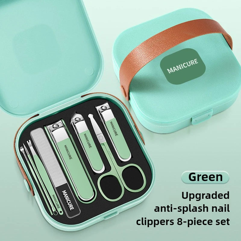 Stainless Steel Manicure Kit – Portable Nail Clipper Set Manicure Kit PRIMED SET156-Gree