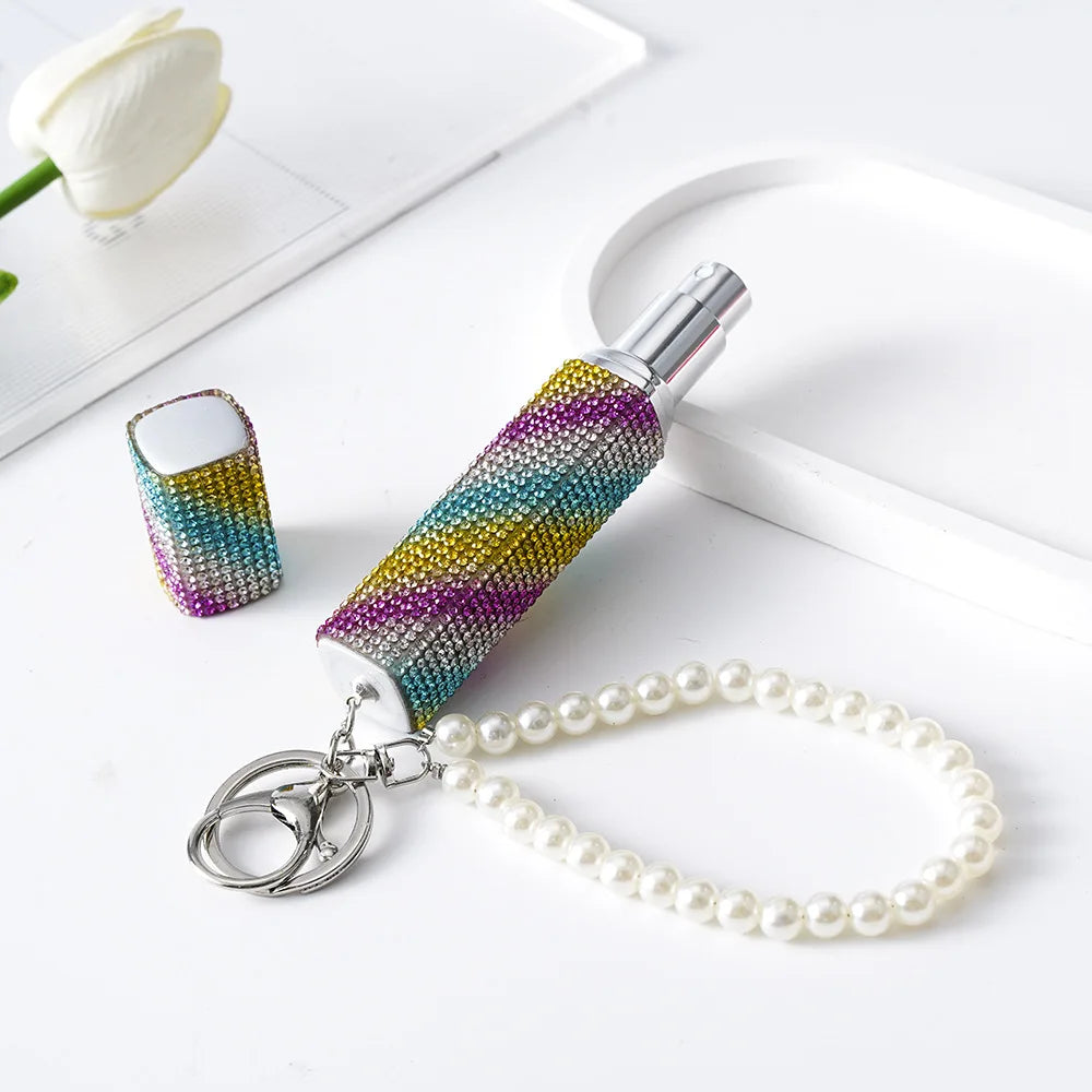 Rhinestone Bling Travel Perfume Spray Bottle | Keychain Size