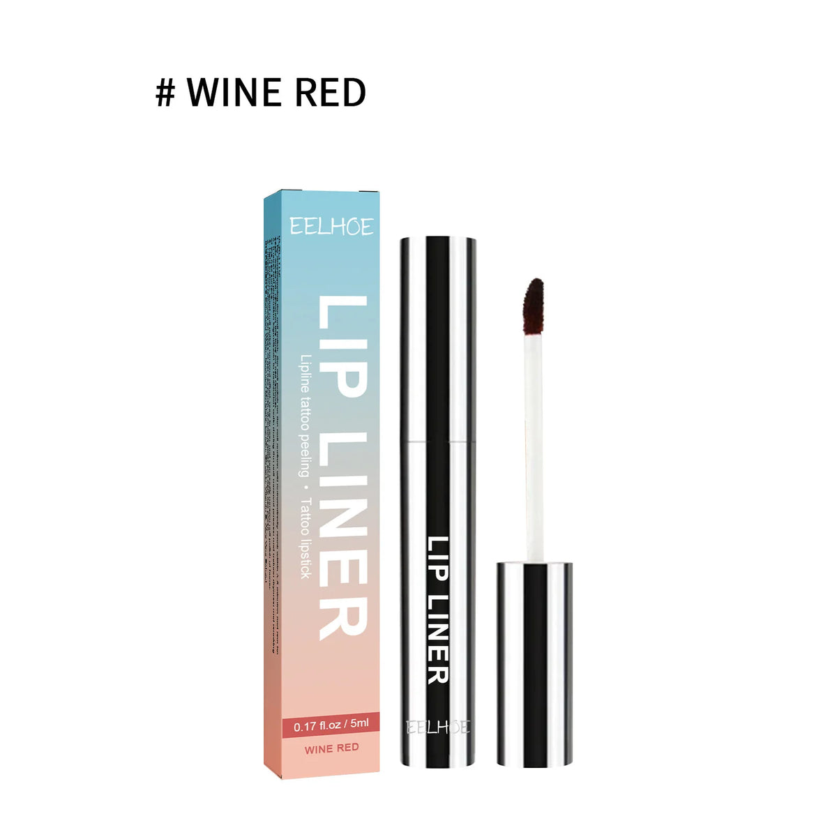 Peel Off Lip Liner Tattoo – Waterproof Matte Velvet Lip Tint Lip Liner Tint PRIMED Wine Red