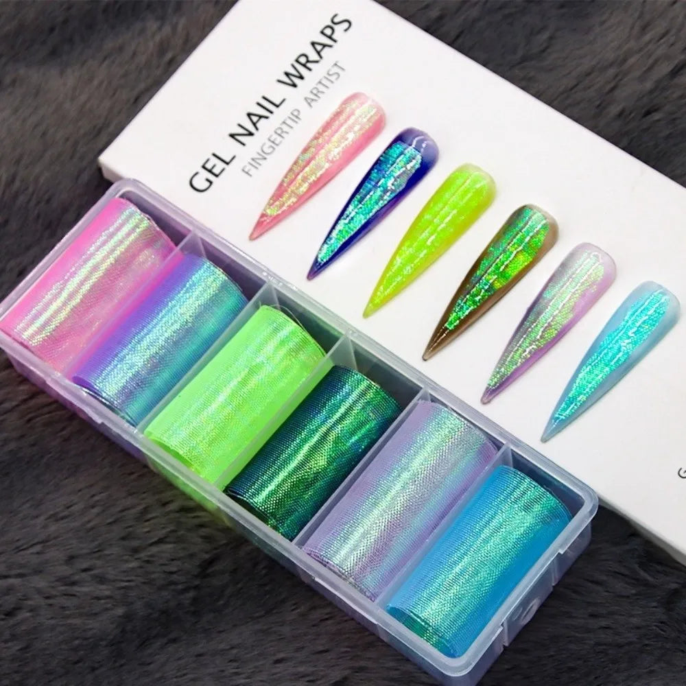 Mermaid Scale Nail Foils – 3D Fish Scale Transfer Stickers DIY Nail Art Foil PRIMED