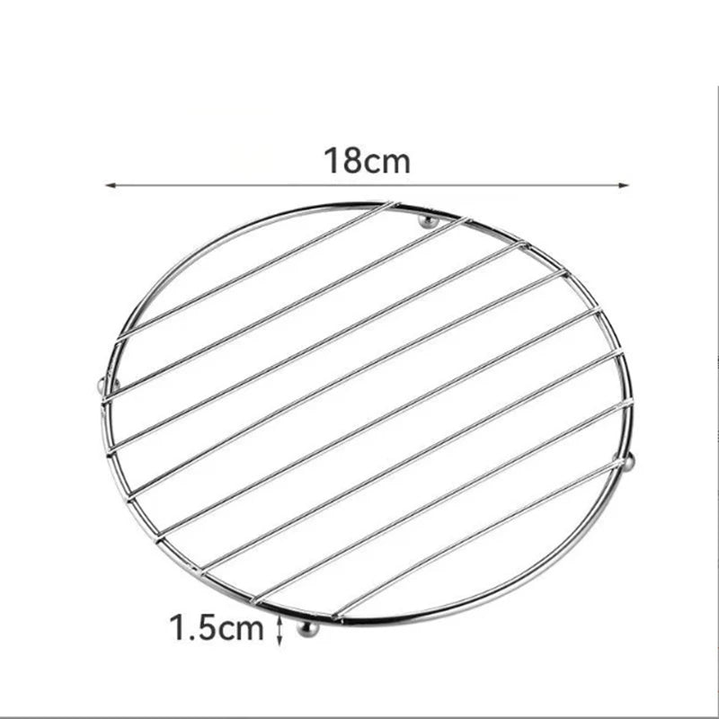 LMETJMA Stainless Steel Trivet Hot Pad – Square Table Mat Kitchen Trivet Hot Pad PRIMED Round L