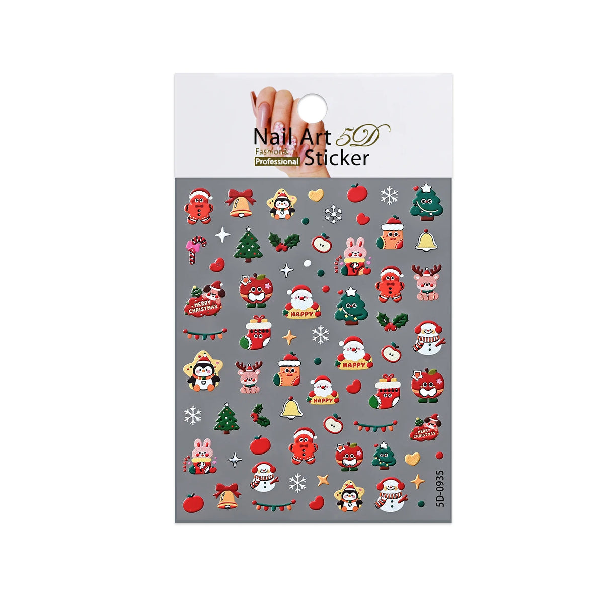 Christmas Tree Silvery Foil Nail Art Stickers – Holiday Decals