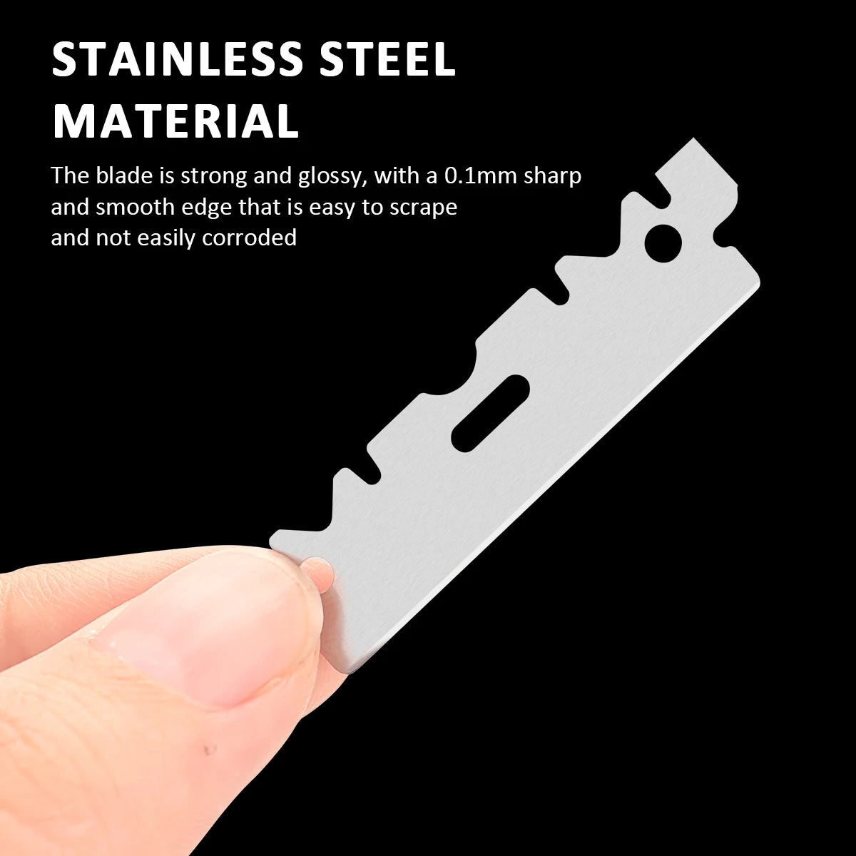 BARBERTOP 100-Pack Stainless Steel Safety Razor Blades for Men