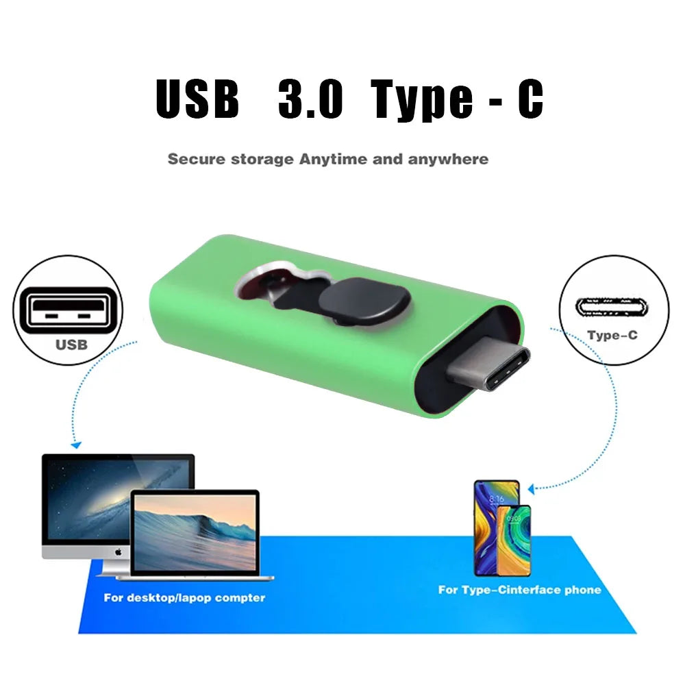 USB-C & USB 3.0 Dual Flash Drive | 16GB–128GB Metal Pen Drive USB Flash Drive PRIMED