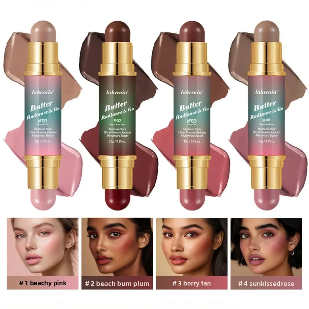 Lakerain 2-in-1 Contour Stick – Cream Blush & Highlighter Contour Blush Stick PRIMED