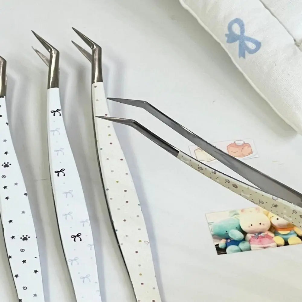Stainless Steel Cartoon Eyelash Tweezers – Anti-Static Precision