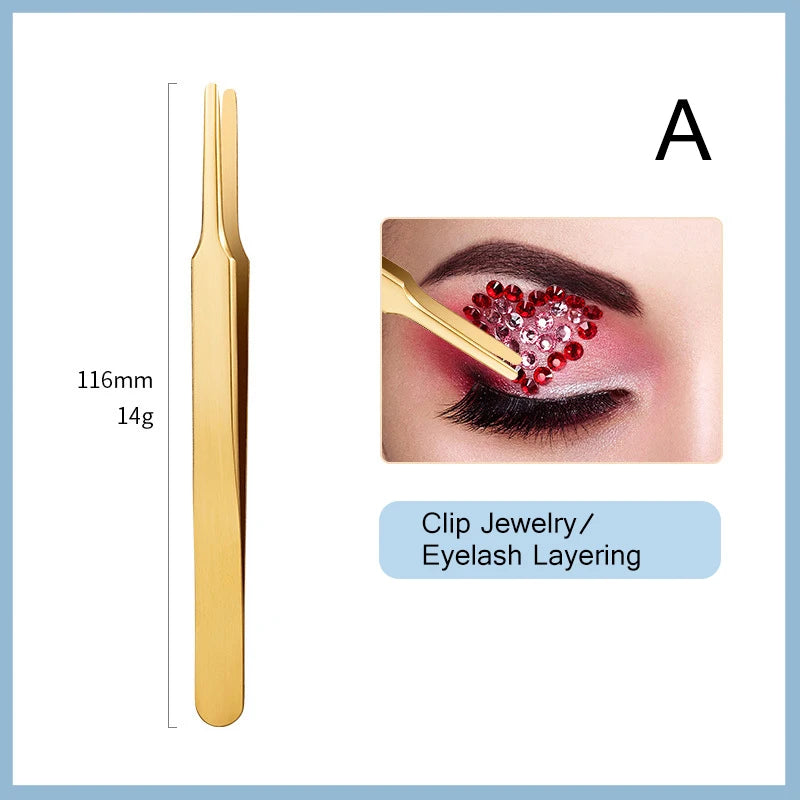 Professional Gold Eyelash Extension Tweezers | Stainless Steel Eyelash Extension Tweezers PRIMED A