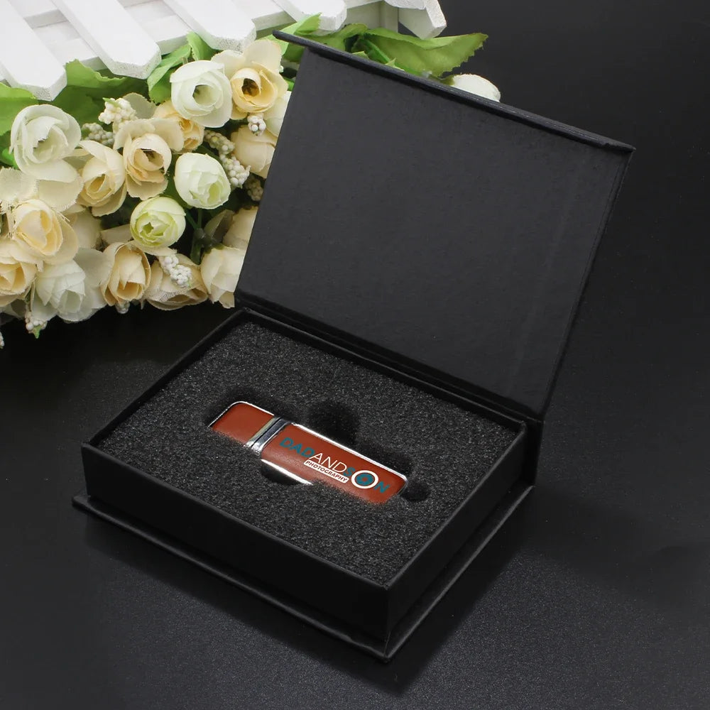 JASTER Leather USB Flash Drive 32GB–128GB | Free Custom Logo USB Flash Drive PRIMED