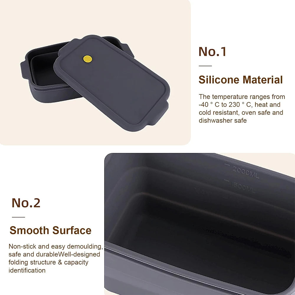 LMETJMA Collapsible Silicone Bread Loaf Pan – Non-Stick Baking Silicone Loaf Pan PRIMED