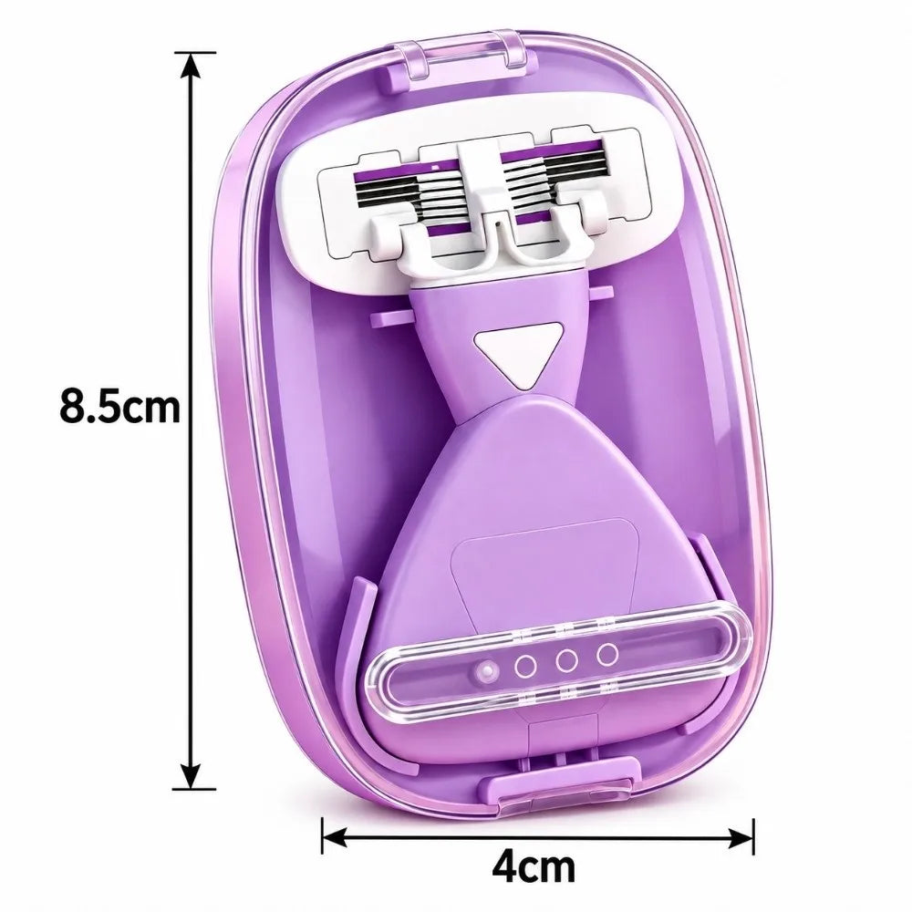 6-Blade Manual Body Razor with Storage Case – Men & Women