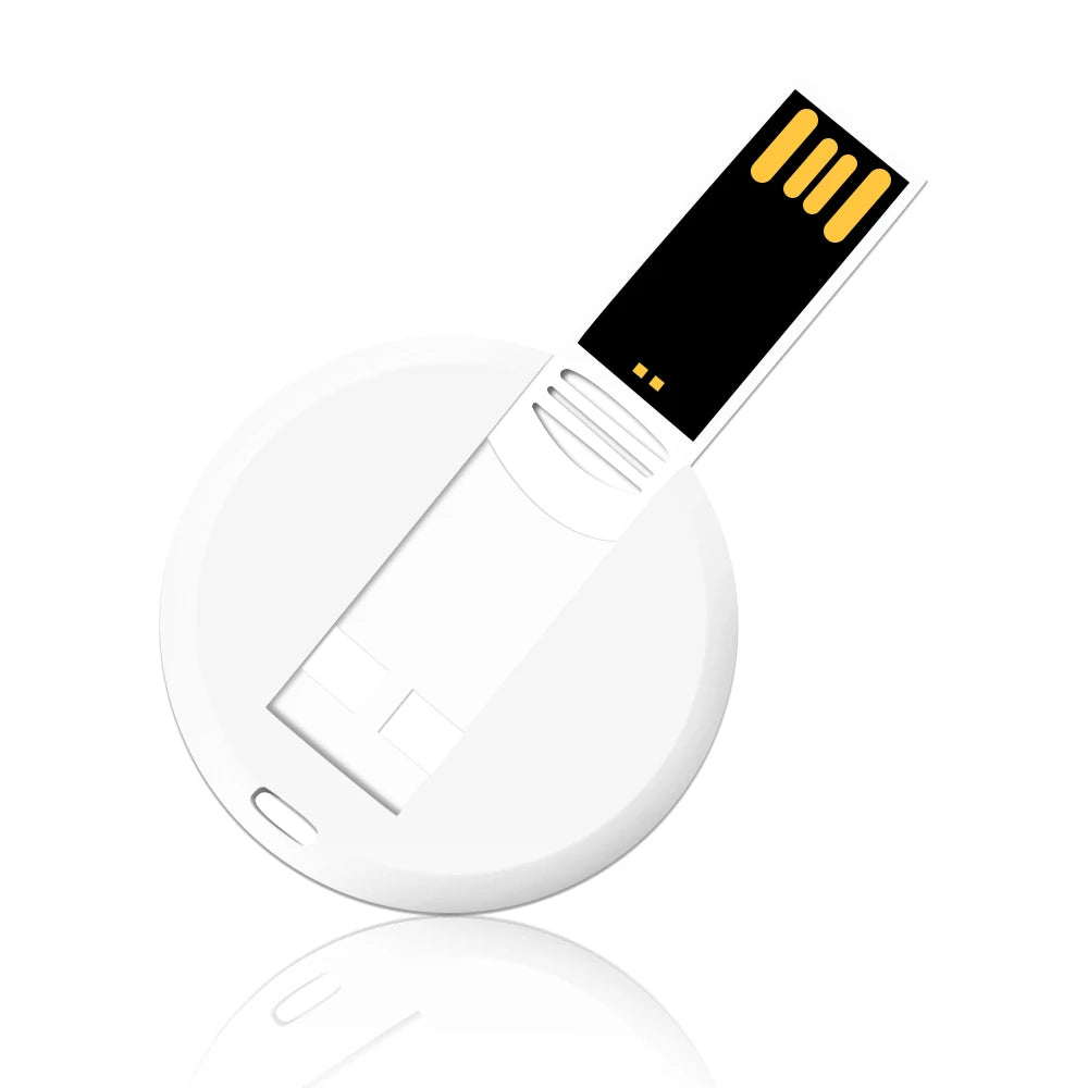 Custom Logo USB Flash Drive Card Style 32GB 64GB 128GB Custom USB Flash Drive PRIMED Round Without case 128MB (Not GB)