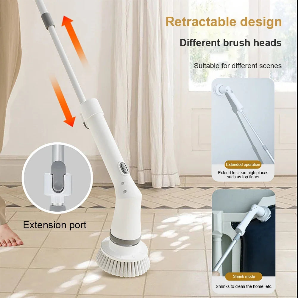 Cordless Electric Spin Scrubber with Extendable Rod & Brush Heads Electric Spin Scrubber PRIMED