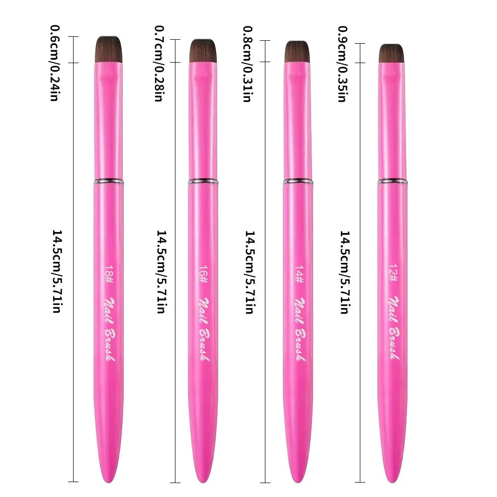 Round Tip Nail Art Brush – Metal Handle & Nylon Bristles