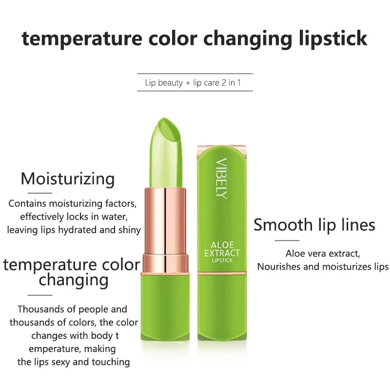 Aloe Vera Color Changing Lip Balm – PH Reactive Moisturizing Gloss Color Changing Lip Balm PRIMED