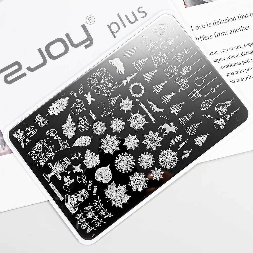 MAFANAILS Large Nail Stamping Plate 14.5x9.5cm – Letter Design Nail Stamping Plate PRIMED TL-Plus069