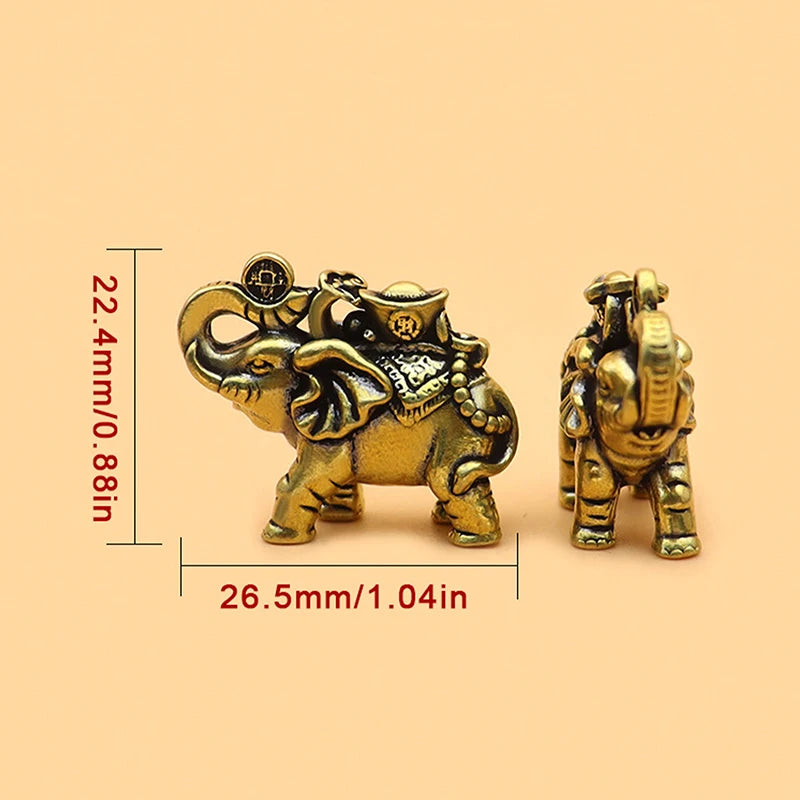 Brass Elephant Mini Figurine – Lucky Desk & Home Décor