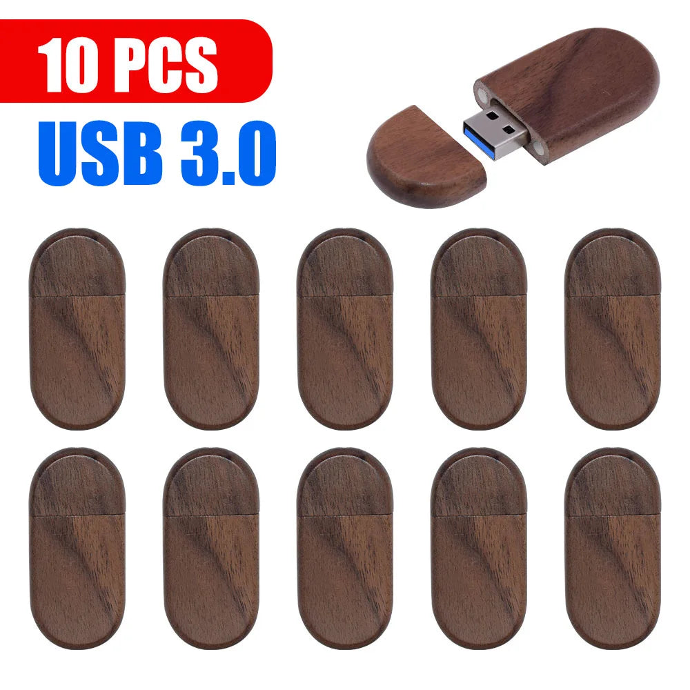 10-Pack Custom Bamboo Wood USB 3.0 Flash Drives – Free Logo USB Flash Drive PRIMED 4GB walnut wood