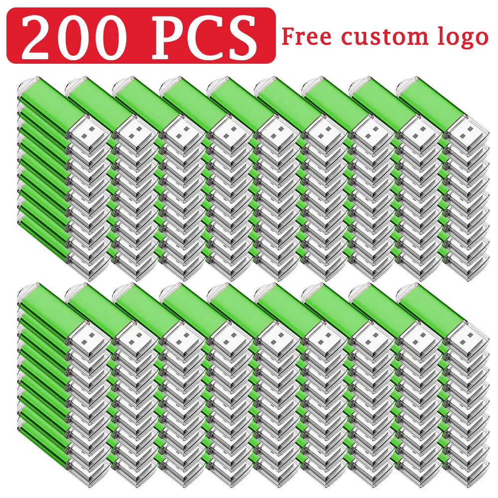 200-Pack Custom Logo Metal USB 2.0 Flash Drives 2GB–64GB USB Flash Drive PRIMED