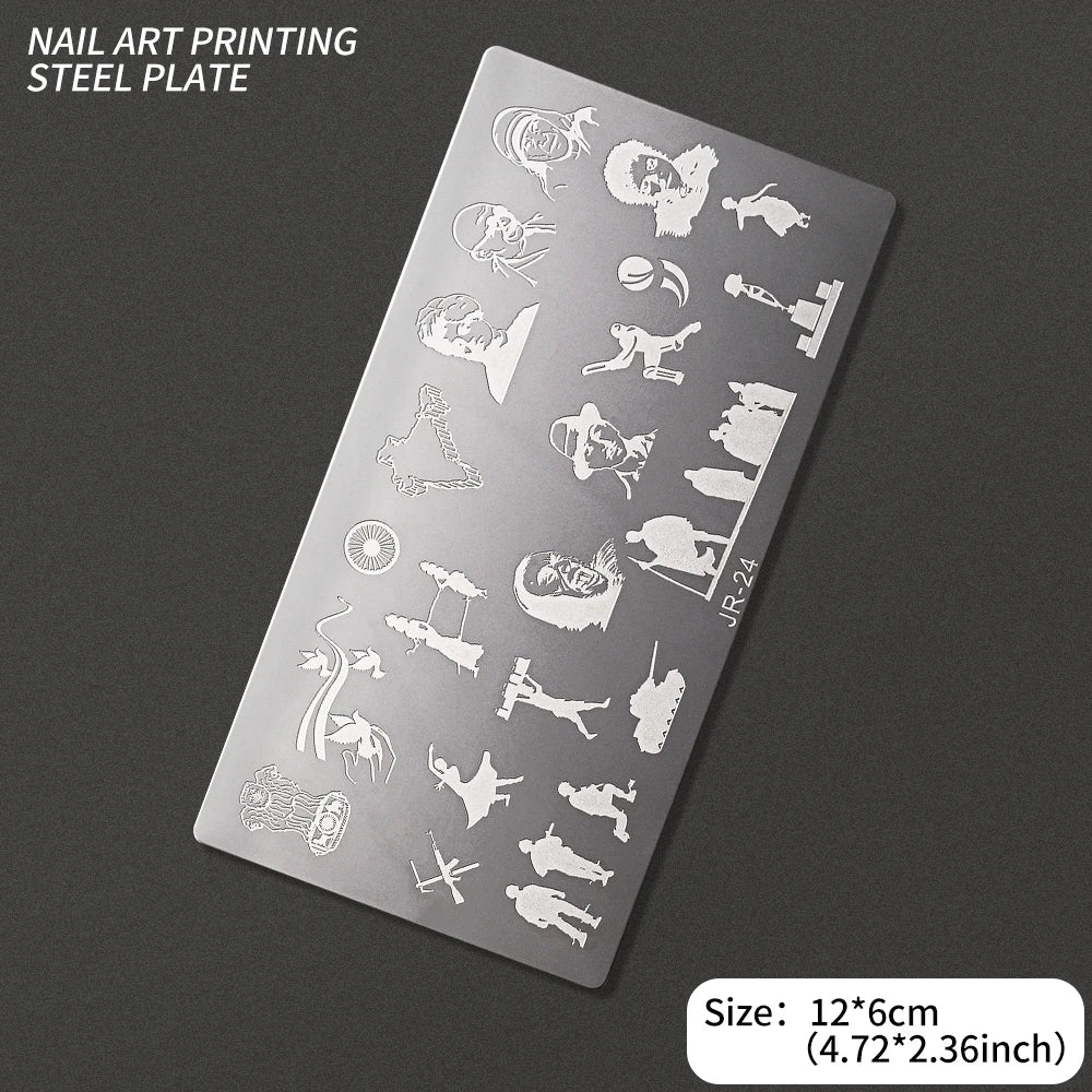 Nail Art Stamping Plate – Waves, Florals & Animal Designs Nail Stamping Plate PRIMED TL-JR24
