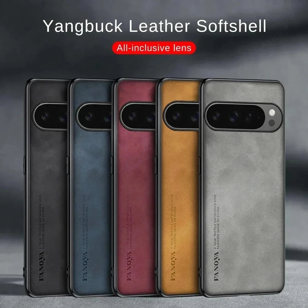 Sheepskin Leather Google Pixel Case – Shockproof Matte Cover Leather Phone Case PRIMED