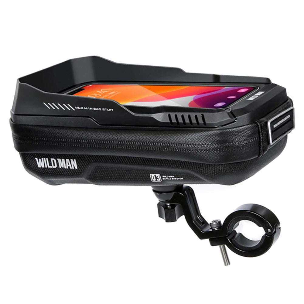 WILD MAN 0.6L Hard Shell Handlebar Bag – Waterproof MTB Bike Handlebar Bike Bag PRIMED